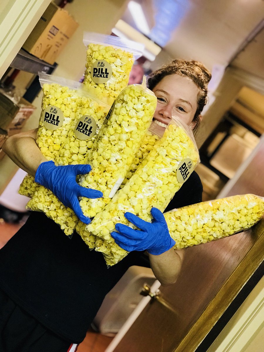 Dill Pickle Popcorn anyone? 
Sidney is working hard making sure you have plenty of DILL PICKLE POPCORN to eat when watching the game tonight. Come grab a bag!

501 W Main St Denison TX 75020 
903) 820-8123
PopAroundTheCorner.com