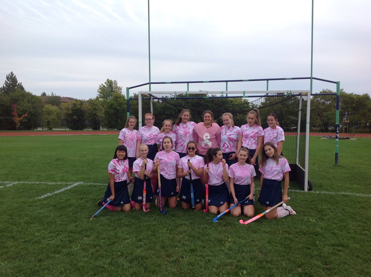Ridge field hockey kicks off the Pink Campaign in style, thanks to Megan Zalzal &amp; her mom for making the shirts. Go Ridge!