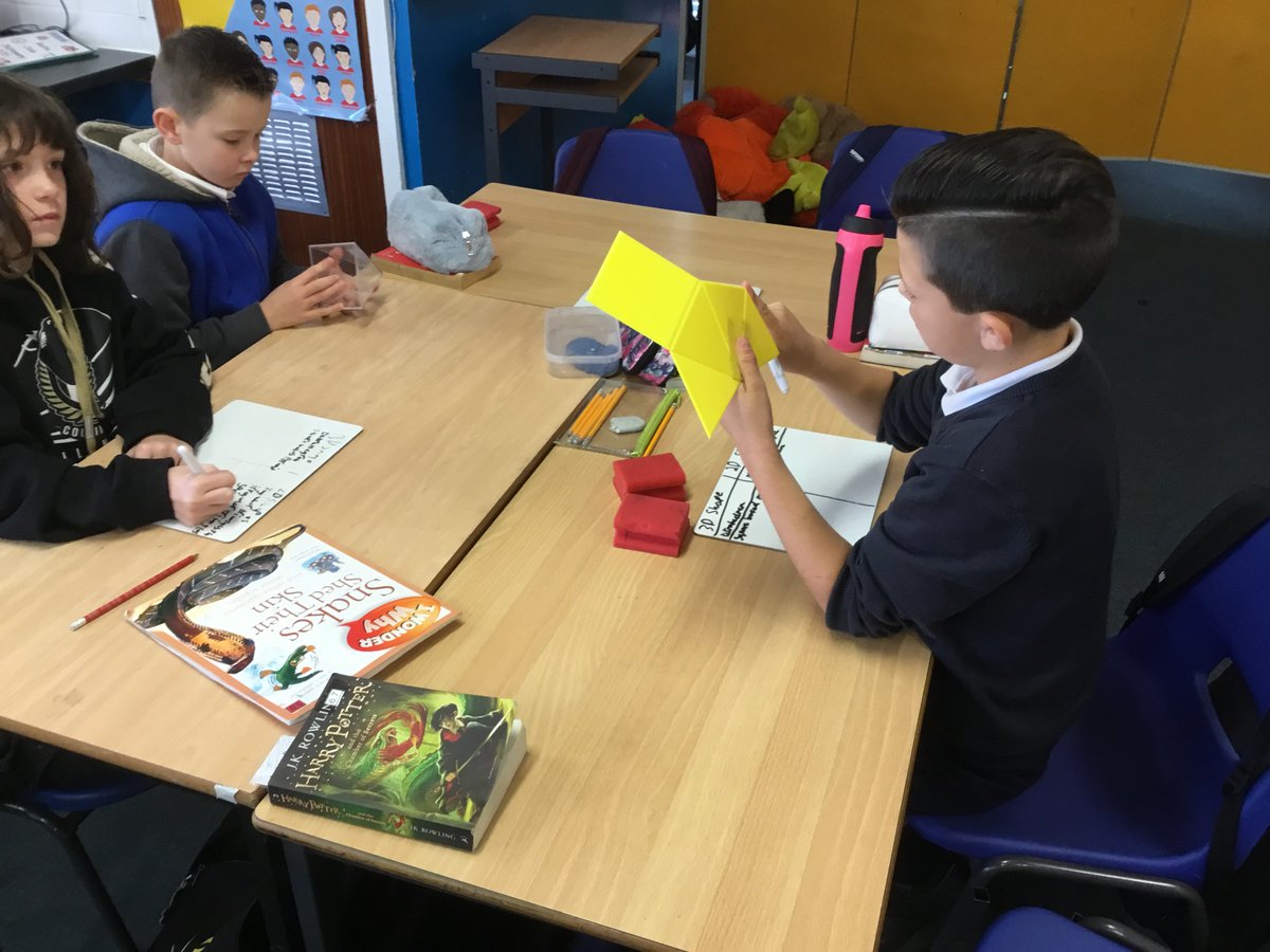 Rashielea_PS's tweet photo. Primary 7 have been enjoying using concrete materials to discuss properites of 3D shapes as well as explore 3D nets. @PMCmathematics @MathsScot https://t.co/wWXSnmy62x