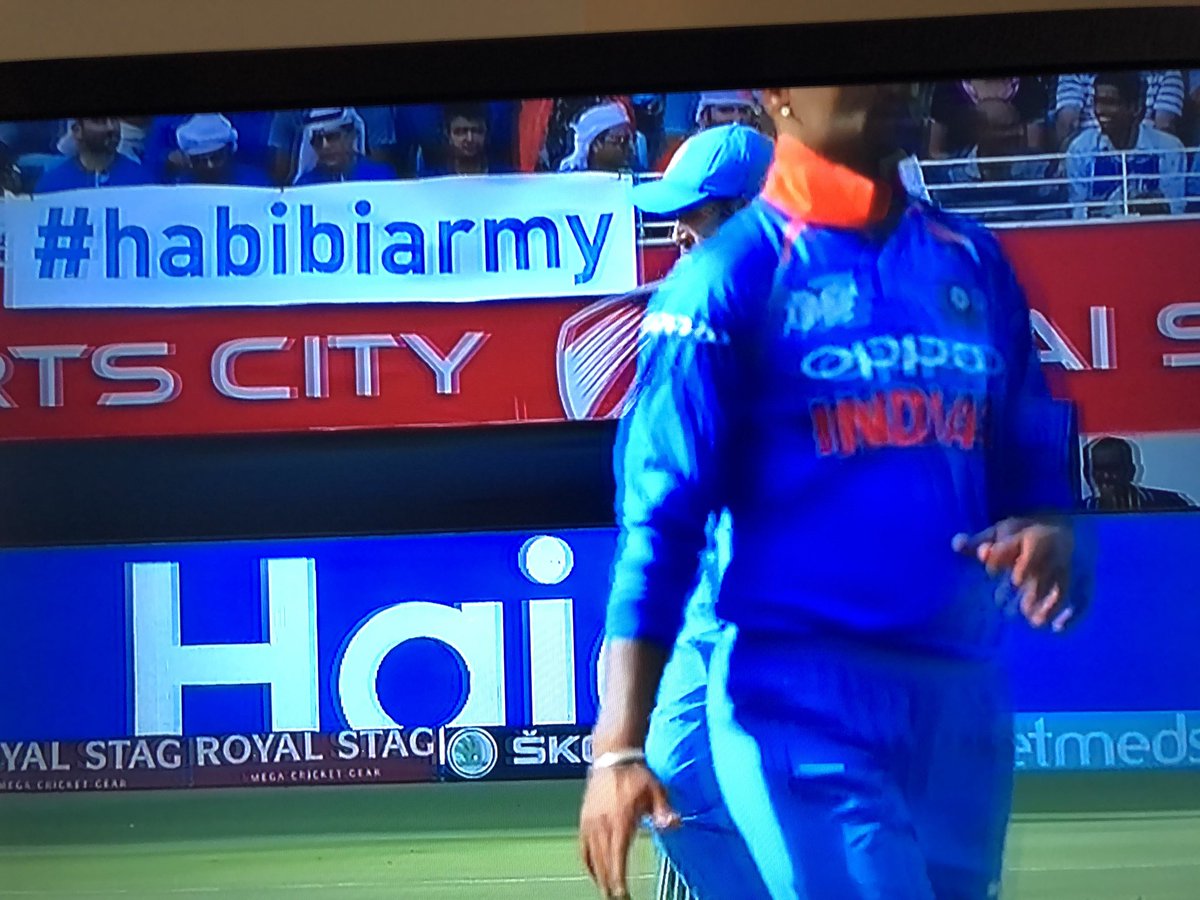 Yas_Queen17's tweet photo. Haing! 
Spotted: #HabibiArmy 😛 #INDvBAN https://t.co/xi67ac6Yui