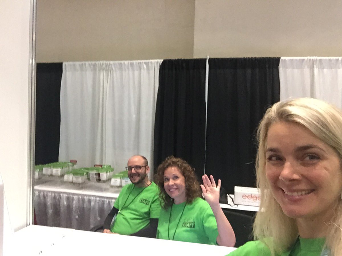 hbiller's tweet photo. Bright eyed and bushy tailed ready to meet the Friday #AGW2018 and #WFCT2018 attendees. See you in Hall 4 at Henry B Gonzalez Convention Center! https://t.co/QDbpOI9zDW