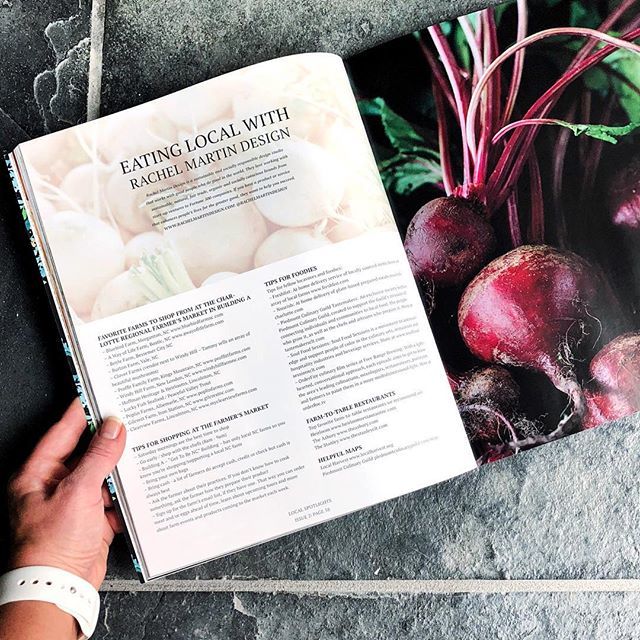 So excited to be featured in the beautiful print edition of <a href="/CharlotteLately/">Charlotte A Voss</a> sharing our tips on how to #EatLocal highlighting our farmers market favs along with orgs and farm-to-table restaurants that we love. 
Eating local and supporting sustainable fo… ift.tt/2xZix6q