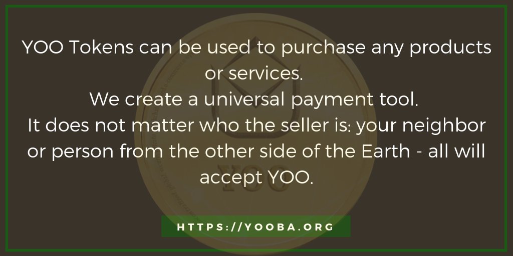 Cryptofoxii2's tweet photo. Yooba is a universal coin that can be use by anyone and anywhere in the word for buying and selling goods, products and services! #YoobaProject #YOO #Tokensale #blockchain #Ethereum #ICO #investing #crypto #blockchaintechnology https://t.co/gaNPLy0jWn https://t.co/zOOzryic3C