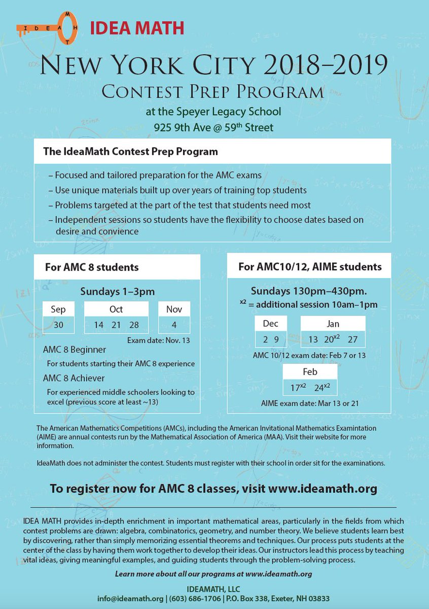 PALWorkshopsNYC's tweet photo. PALNYC Sponsored Content: IdeaMath Contest Prep Program https://t.co/upG5UB7pSy https://t.co/afceHMGhVS