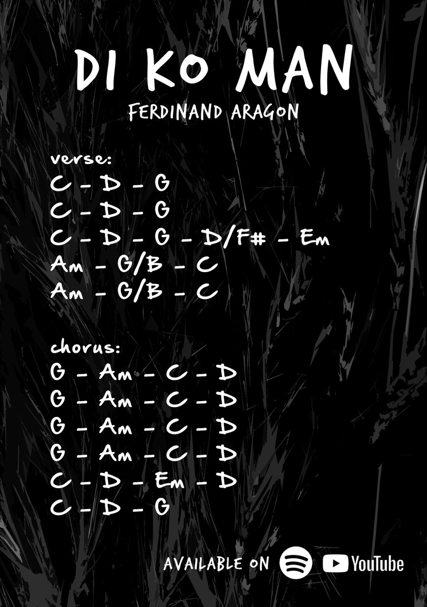 ferdinaragon's tweet photo. Di Ko Man (CHORDS)
patingin ng covers niyo hihi
https://t.co/2VmuZIaB6F
#DiKoMan
#FerdinandAragon
#Philpop2018
#Bisaya
#OPM
#PinoyMusicPower https://t.co/xFTFFx39lx