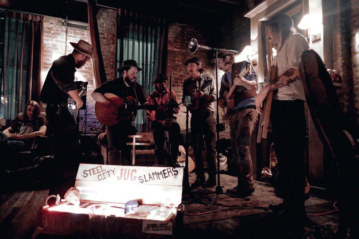 jugslammers's tweet photo. Here’s a shot from our most recent show at The Marble Ring. Thanks Ginnard for taking the pic. #Birmingham #jugband #steelcityjugslammers #music #stringband https://t.co/p7qyaeqInP