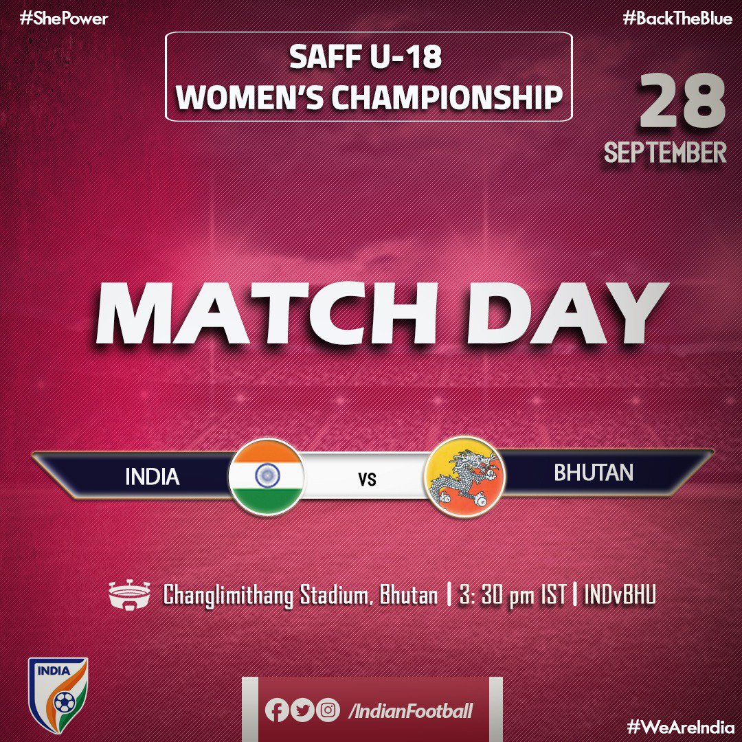 arunkumarpalott's tweet photo. FULL TIME! With that, we come to the end of the match, as India run away with a comprehensive victory over the hosts. Devneta has been the star of the show, as she netted a brace today. ๐๐๐
๐ฎ๐ณ 4-0 ๐ง๐น
#BackTheBlue #IndianFootball #ShePower #INDvBHU https://t.co/a5Cw76D4tx
