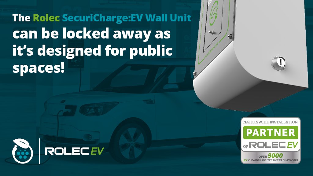 McNallyEV's tweet photo. When not in use, the @RolecEV #SecuriCharge:EV #WallUnit can be locked away as it's designed for public spaces! This hard-wearing, vandal resistant #EVCharging unit is the perfect charger for hotels, leisure centres etc. https://t.co/lHuGrWR12V