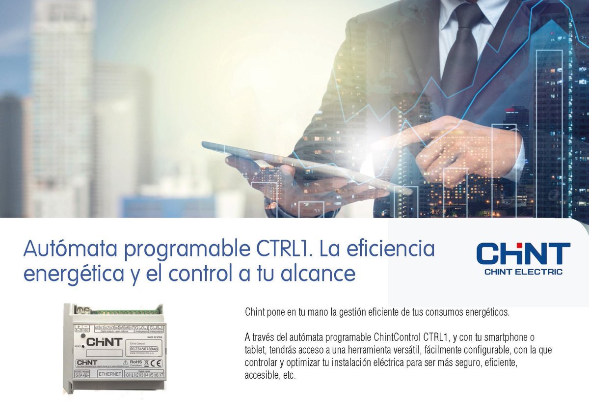 ChintElectrics's tweet photo. Pronto nos vemos en @efintec #Barcelona, donde vamos a presentar el autómata con servidor web embebido #ChintControl el jueves 4/10 a las 11h, y daremos un taller práctico de programación de PLCs el mismo día de 16 a 17 horas. ¿Te apuntas? Plazas limitadas
https://t.co/9LqfXWsekA https://t.co/Clgqh3CjxJ