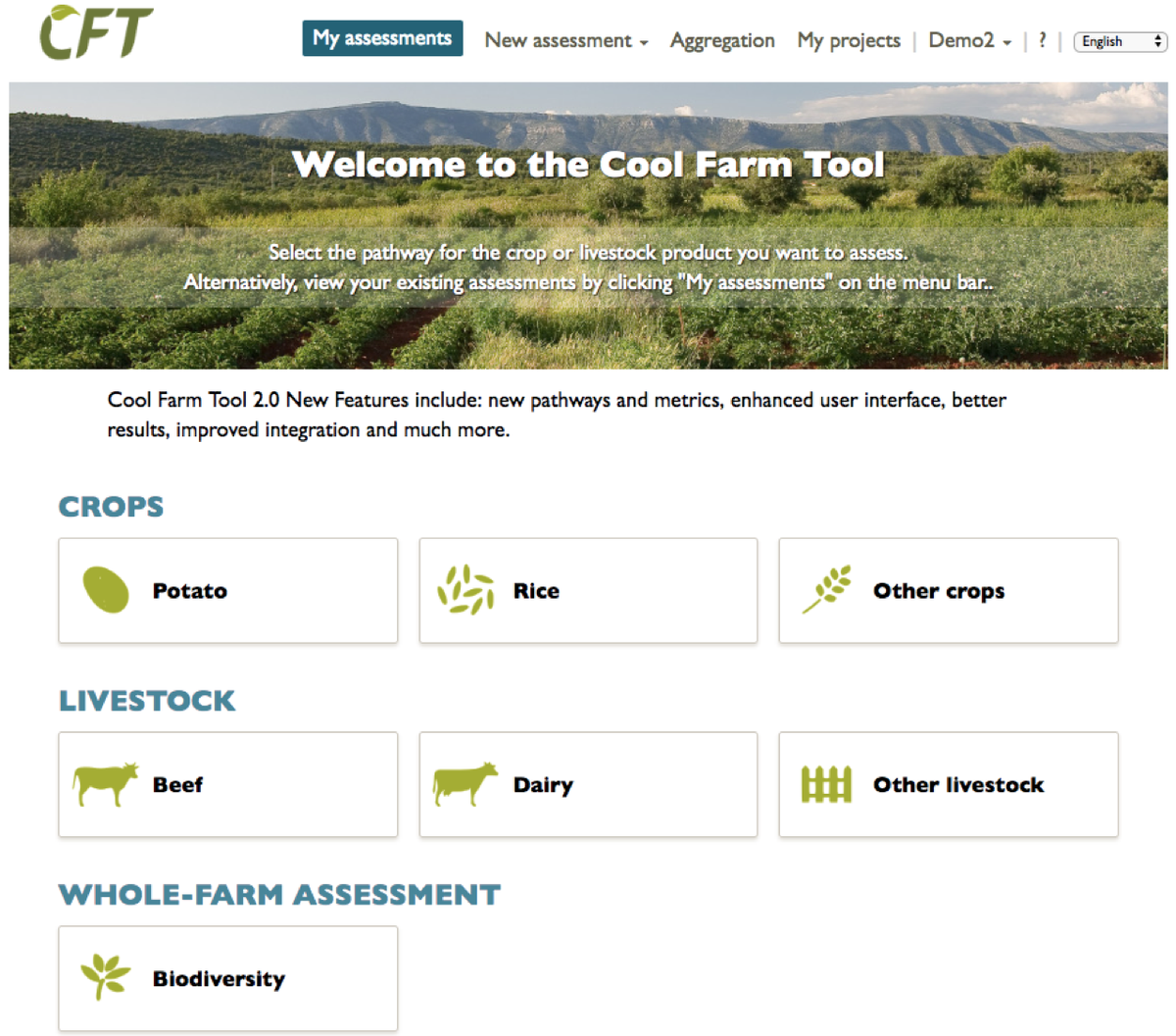 CoolFarmTool's tweet photo. Delighted to announce the live release of CFT2.0! Fresh look and feel for the Cool Farm Tool, with usability improvements throughout and many new features including beef module, cost modelling and side-by-side 'compare' function . https://t.co/k3Sx7lnA3N