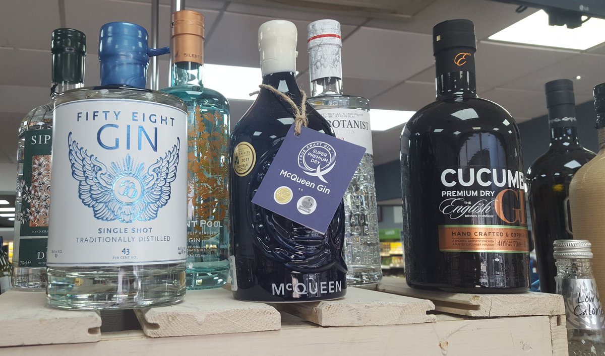 SparLlanrwst's tweet photo. New range of quality Gins plus a few Vodkas, two Rums a Whisky and a Tequila for Friday night at #McSpar #Llanrwst #Over18Only #DrinkResponsibly
#GinNight
#VodkaNight
#RumNight
#BaconBapBreakfast https://t.co/1mk6VPgzhM