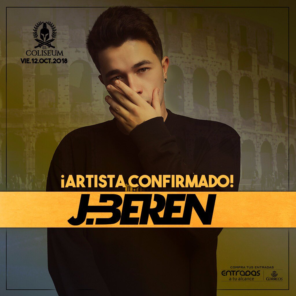 JBerenMusic's tweet photo. Entre todos mis seguidores de Twitter que den RT a este tweet sortearé 2 ENTRADAS para @elcoliseumfest 🎁 ⚡️🎶 https://t.co/A9nCipTkEN