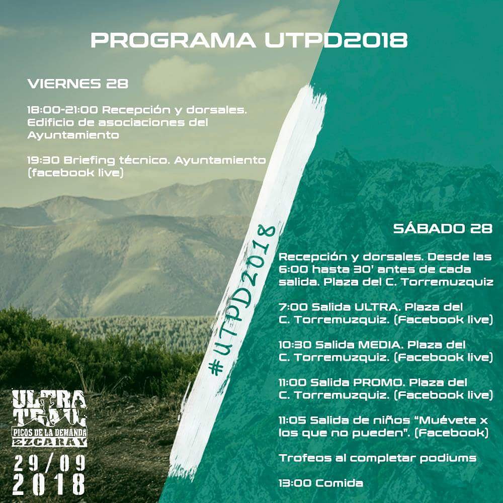 picos_demanda's tweet photo. 📅Programa #UTPD2018 no te pierdas nada! Conexion Facebook live en briefing, salidas y metas. Resultados en directo con 3ptos crononetrados https://t.co/YOpBtSkqFa
#UTPD2018 #Ezcaray https://t.co/Z9Q1uCIPEh