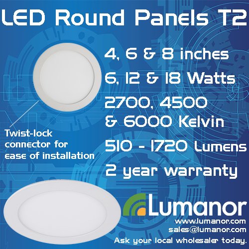 LumanorLED's tweet photo. Get your hands on one of our fastest selling products this year! #LED #ledlighting #roundpanel #FridayFeeling  #trades #electricians #electricalwholesaler #sparks #sparky #electrical #construction #industrial #l4l #engineering #bulbs #interiordesign #interiors #potd #watts #light https://t.co/iYLr7PmkJY