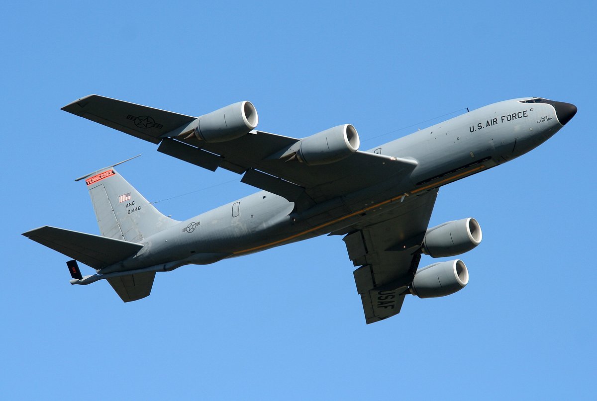 Boeing KC-135A (57-1432) in flight over southern Tyrrhenian Sea southboundp...