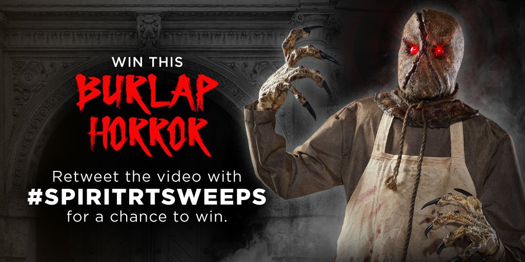 SpiritHalloween's tweet image. Last chance to bring home #BurlapHorror! RT w/ #SpiritRTSweeps to enter for a chance to win: ms.spr.ly/6013rAvHU