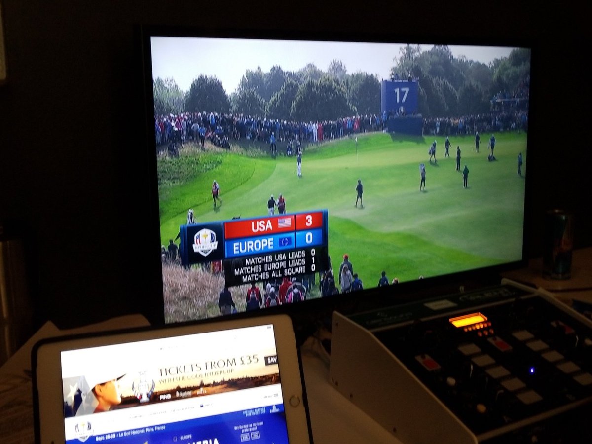 Junto a <a href="/FranciscoBlavia/">FRANCISCO BLAVIA</a> listos para compartir con ustedes los partidos de la tarde <a href="/rydercup/">Ryder Cup</a> <a href="/GolfChannelLA/">Golf Channel LA</a>