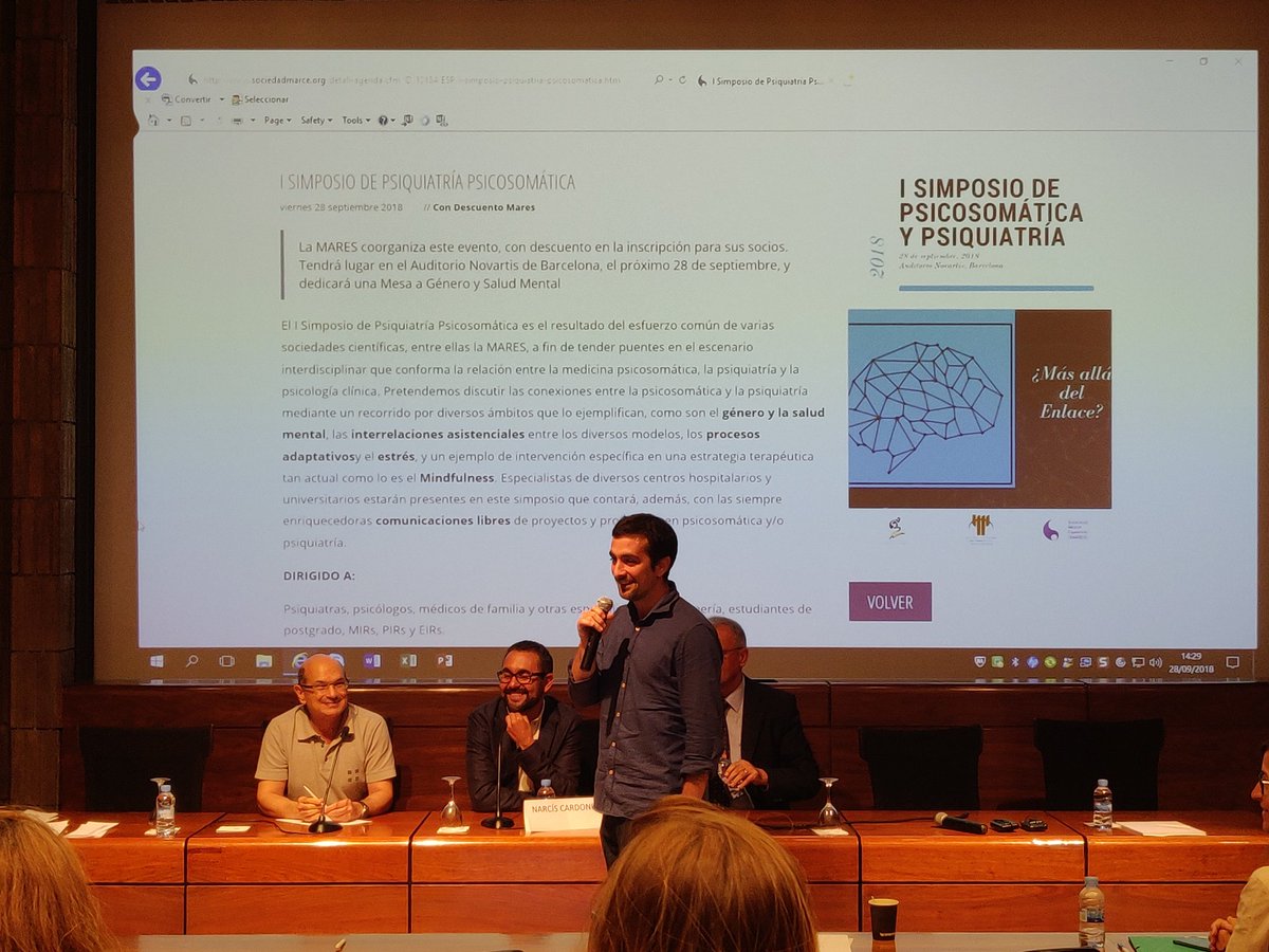 albertgranero's tweet photo. Acto de clausura del I Simposio de Psicosomática y Psiquiatría. @psicosomatica_c  @COIBarcelona @infermerescat @ASCISAM @_AEESME El Primer premio a la mejor comunicación Biomarcadores del estrés trans-diagnosticos en salud mental de A.Ferrer de @parctauli @DiegoJPalao https://t.co/bM4oyasfvH