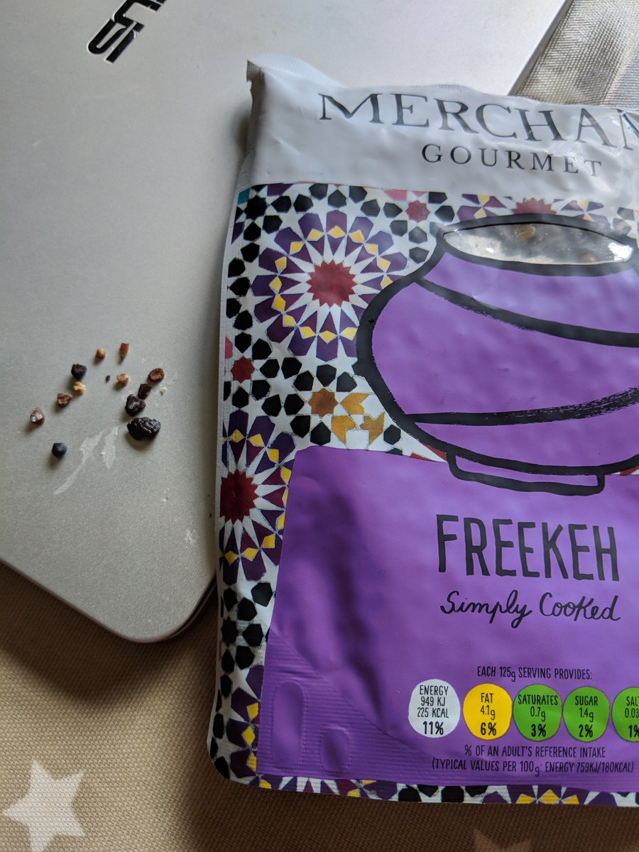 kateshanksy's tweet photo. It seems we have collected a wee stone garden from our Freekeh salad this lunchtime. @merchantgourmet you might need a stone warning! https://t.co/m5sJqC3KLT