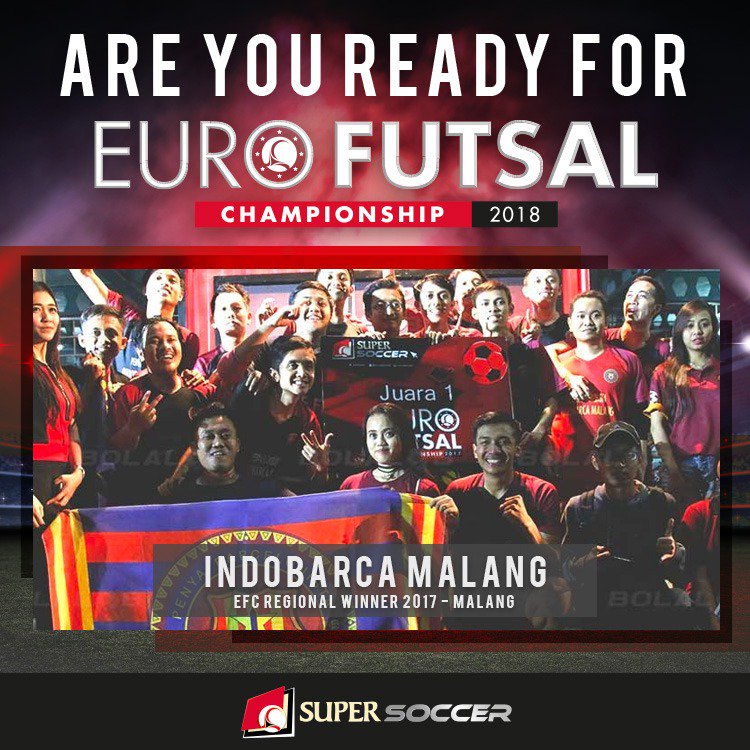 Twitter:
Its back! The biggest Futsal Competition of European Fan Clubs in Indonesia!
Dukung perjuangan kami di Euro Futsal Championship 2018 agar kembali melaju ke babak nasional. Info jadwal hanya di social media kita. #IDare #EFC #SupersoccerTV #sscornerid @sscornerid