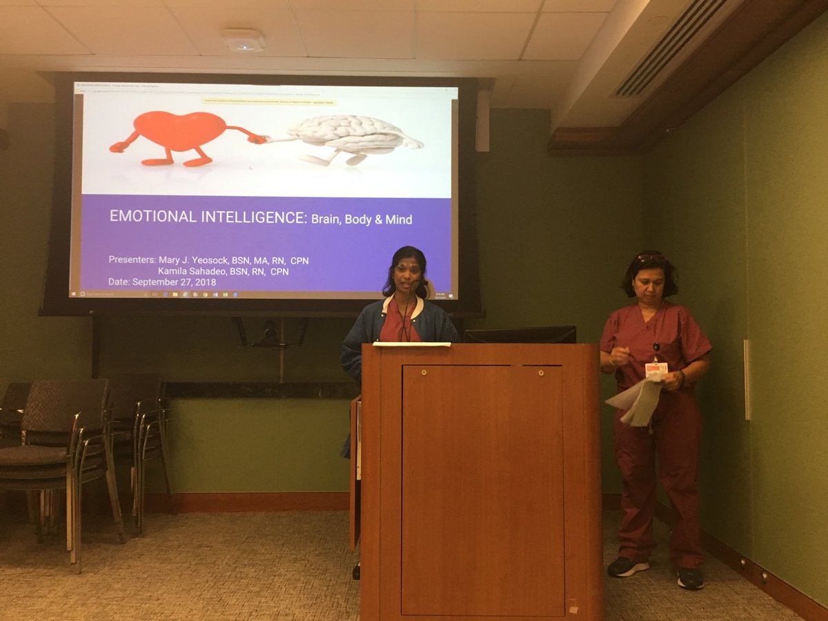 nas9096's tweet photo. Incredible Presentation by MSCHPACU Nurses Jackie Yeosock RN, CPN &amp; Kamila Sahadeo RN,CPN!#clinicalladder #Emotionalintelligence #Engagement #teambuilding # Periop!!!🎈🎉💥🏅🌟🎊 https://t.co/Zt3HQkSKaO