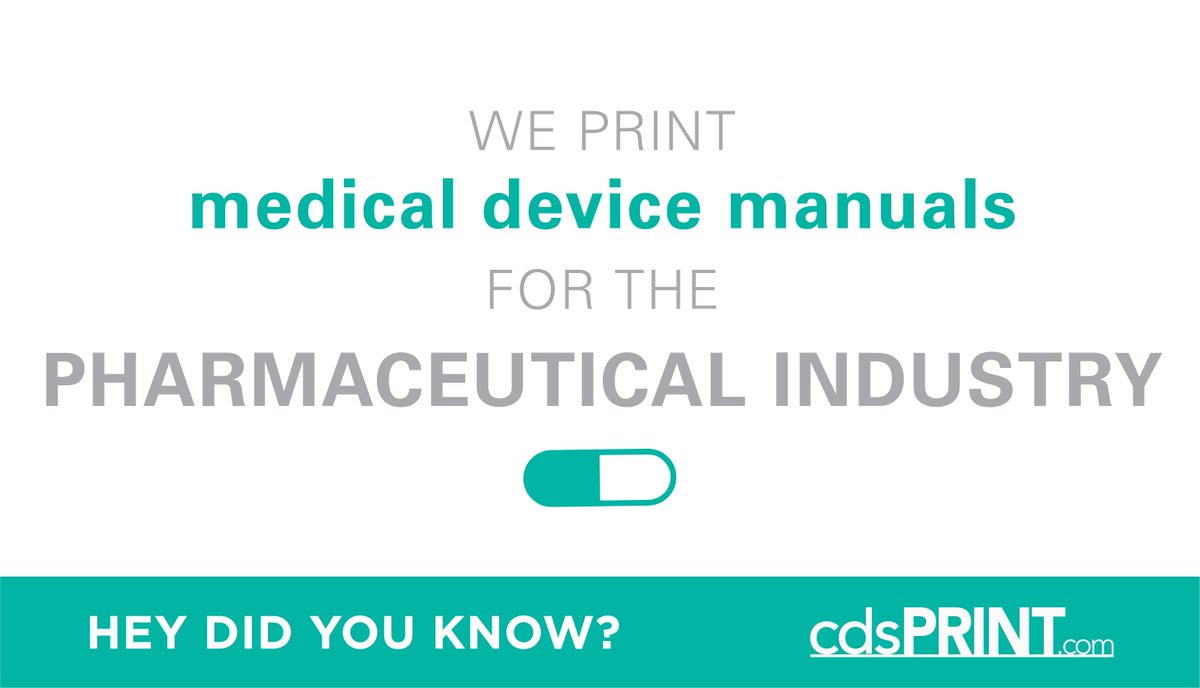 cdsPRINT's tweet photo. Looking for a print vendor who knows your industry’s demands? #DidYouKnow #cdsPRINT #printing #Pharmaceutical #manuals #print https://t.co/hR4lC94owT