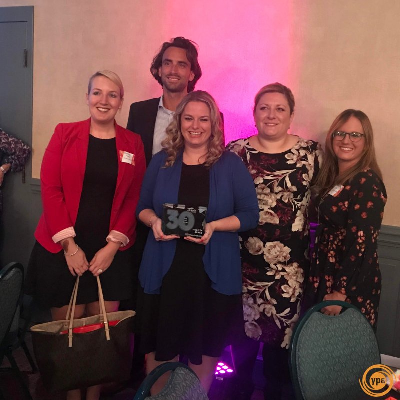 YPAkron's tweet photo. A special congratulations to our President, Melissa Brake, on her 30 For The Future Award, presented by the @GrtAkronChamber! We have some amazing young leaders in Akron! Congratulations to all! #30FTF #ForTheFuture18 https://t.co/eN7wllEwCG