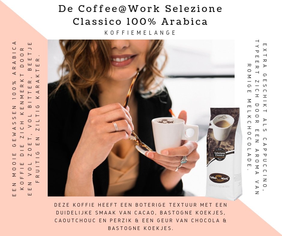 Heeft u onze Selezione Classico 100% Arabica koffiebonen al geprobeerd? Een koffie met een boterige textuur, een duidelijke smaak van Cacao, Bastogne koekjes, Caoutchouc en Perzik &amp; een geur van Chocola &amp; Bastogne koekjes.