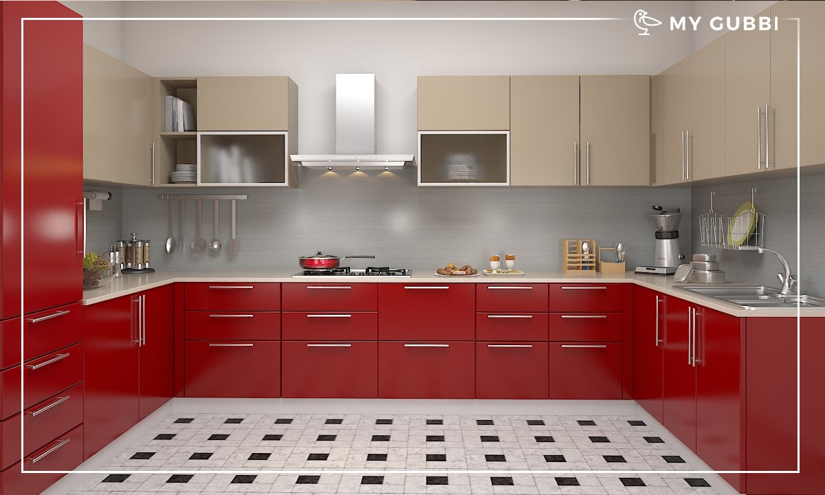 my_gubbi's tweet photo. This large U-shaped kitchen makes your space a great one to cook as well as to socialize in. This modular set up makes way for an open kitchen format as well. Each leg of the U is dedicated to one main function - prepping, cooking and cleaning. 
#MyGubbi #Interior101 https://t.co/9j1Wpheljm