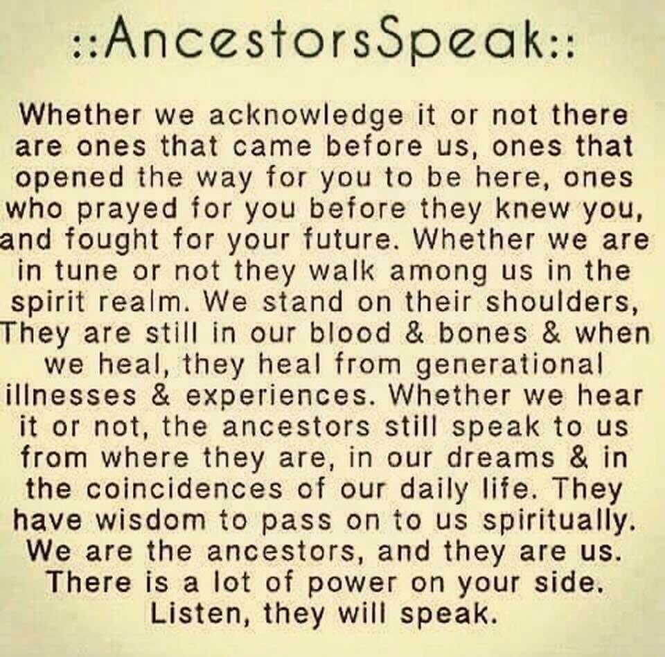 #AncestorsSpeak