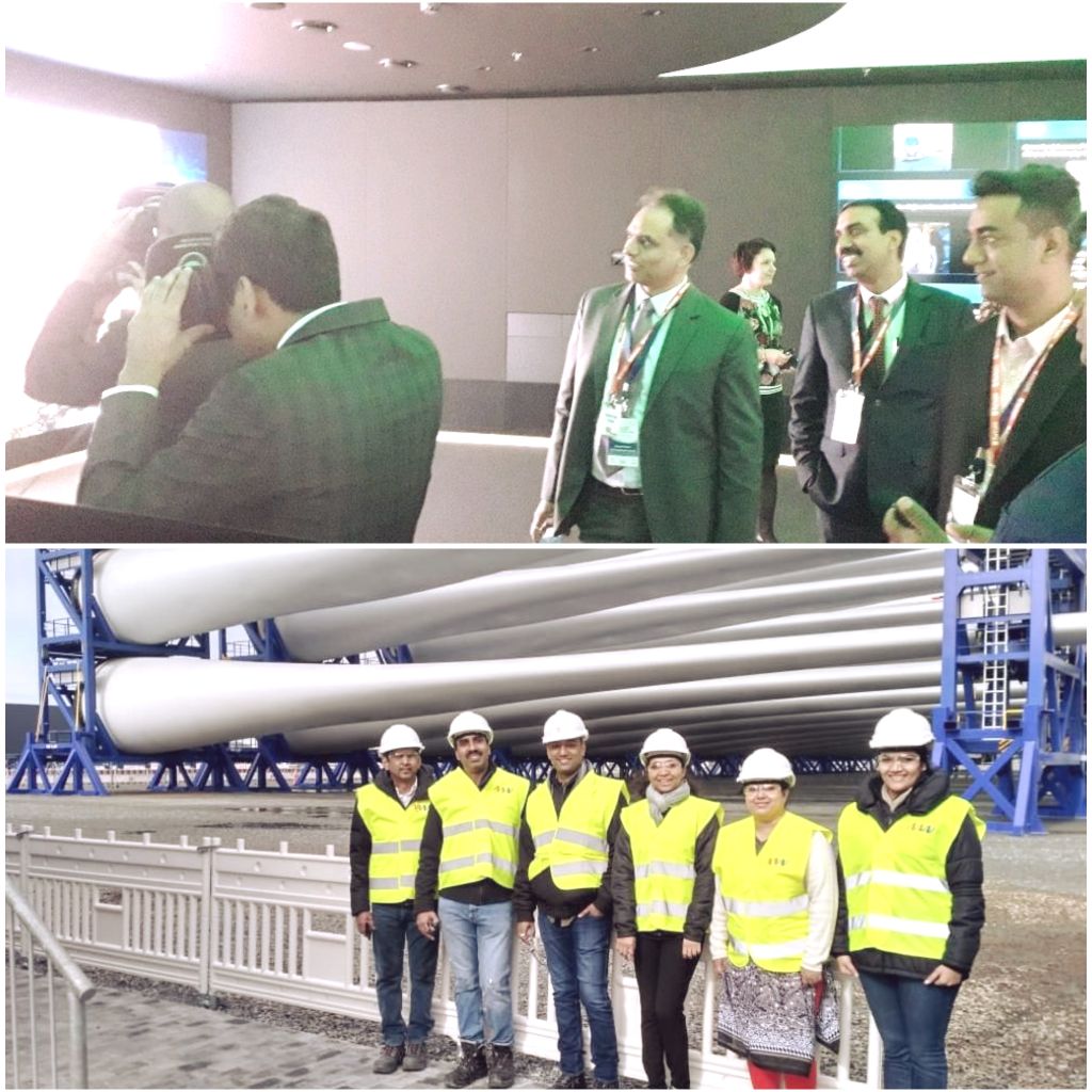 NCrypted's tweet photo. #VibrantGujarat2019 delegation to #Denmark,Visited and interacted with members of @MHIVestas offshore wind turbine site,one of the giant wind turbines,#NCrypted with Mr.Ashwini Kumar,Principal Secretary @CMOGuj.#GovtofGujarat #VG2019 #ShapingANewIndia #NCryptedinDenmark #VGGS2019 https://t.co/eAVFTqNl9d