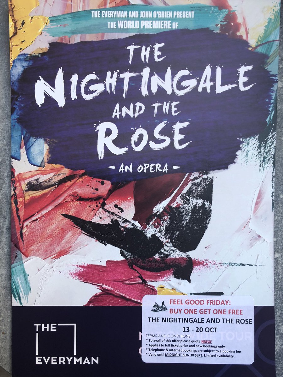 Make it your mission to visit the <a href="/The_VQ_Cork/">the VQ</a> today!
Sample Our Street kicks off at 5.30pm but if you’re around a little earlier you can pick up one of these fab Buy One Get One Free vouchers for The Nightingale and the Rose at the <a href="/EverymanCork/">The Everyman</a> 🌹 
#FeelGoodCork