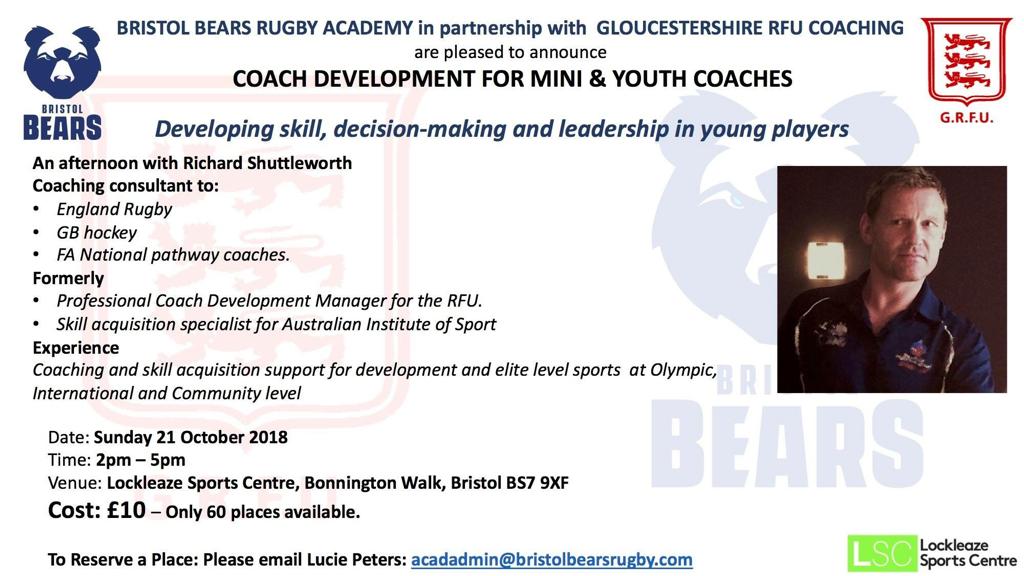 Tim_Ravenscroft's tweet image. Looking forward to this CPD hosted by @LockleazeSport delivered by @skillacq @brfc_academy &amp;amp; @GloucsCountyRFU. Love a good bit of CPD/Coach Dev! #DevelopmentDriven #EveryDayALearningDay

@QKidsFirst @RugbyInBristol @RFU_Bristol @Henry_Snow