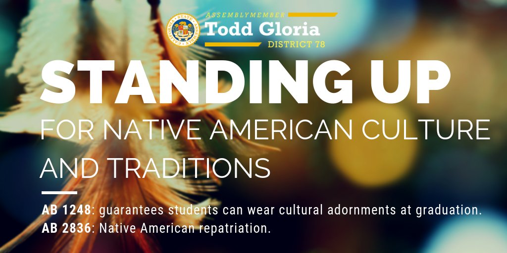 MayorToddGloria's tweet image. As #CALeg's only enrolled tribal member, thank you @JerryBrownGov for signing #AB1248 and #AB2836! We have empowered students to recognize their cultural identity and allow Native American tribes to pay respect to their ancestors and history.

➡️ bit.ly/2IoFjJR.