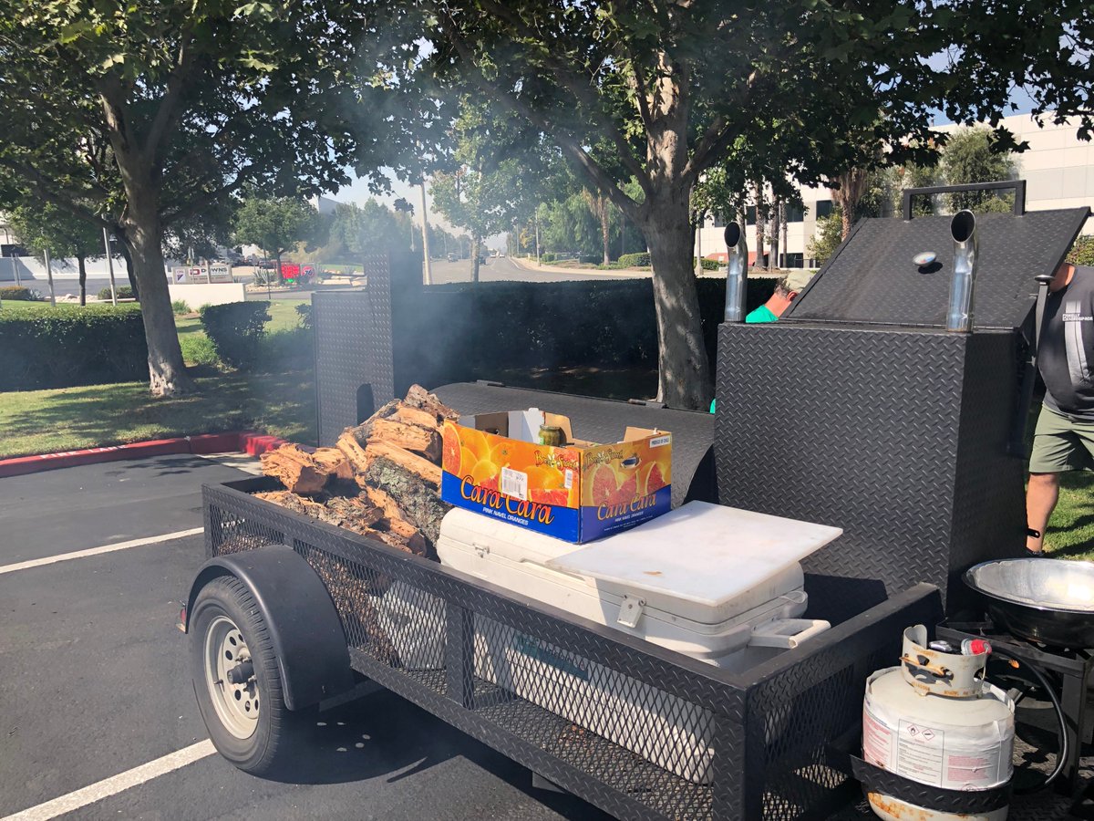 The smoker is already fired up and ready to go to make tomorrow's Corona Super Sale's delicious Southern Smokin' Cookout provided by Concorde Battery, and cooked by Kelly Aerospace.
aircraftspruce.com/west.html