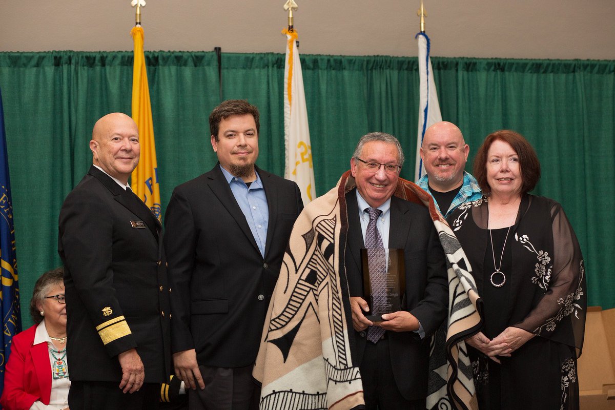 IHSgov's tweet photo. Congrats and best wishes to IHS Bemidji Area Director Keith Longie (middle) on his retirement. Longie began his career with IHS in 1977 as a #CommisionedCorps officer. IHS would like to thank him for over 40 years of public service. We wish him health and happiness! #NativeHealth https://t.co/JdzqSQaT8d