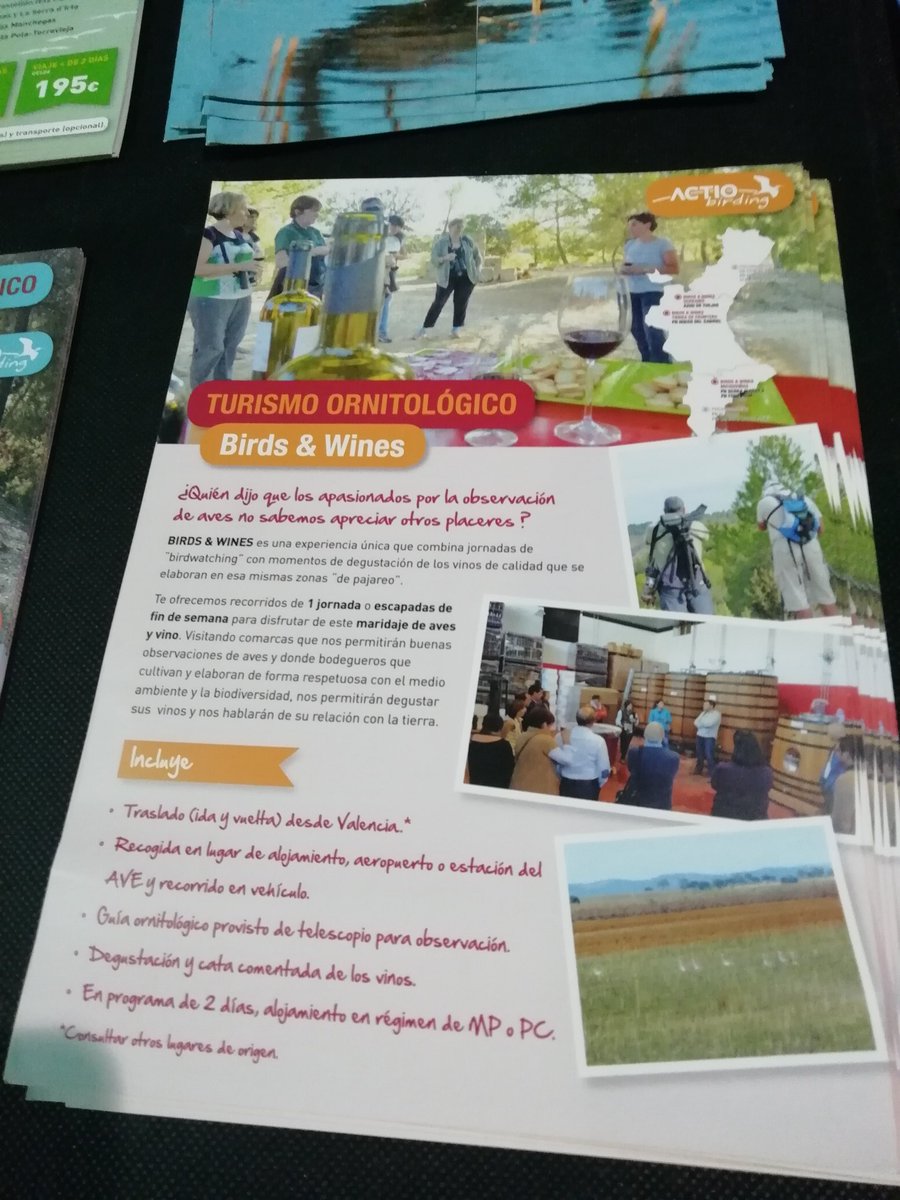 Numenius_tours's tweet photo. Todas los productos de Turismo ornitológico de @BirdingACTIO en nuestro territorio (#Birdwatching, #BirdsandWines, #Birdingfamiliar), son parte de la oferta que nuestro compañero @birdgi presenta en el #workshop organizado por @valenciaturisme en #elcubdelescomques https://t.co/TYpRRGbuTL