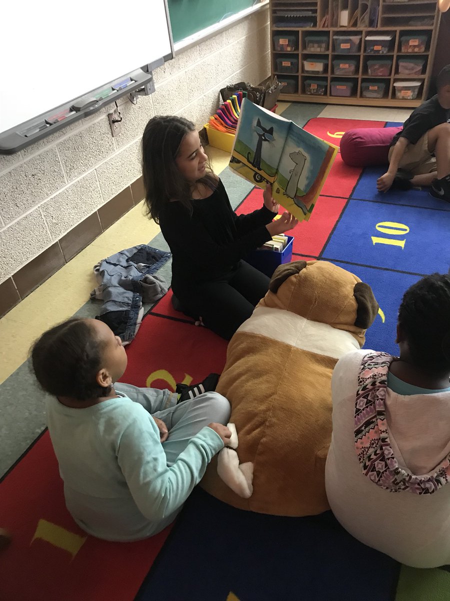 Room 12 meeting and reading to our first grade buddies! #polarpride <a href="/PLVBears/">Pleasantville Elementary</a>