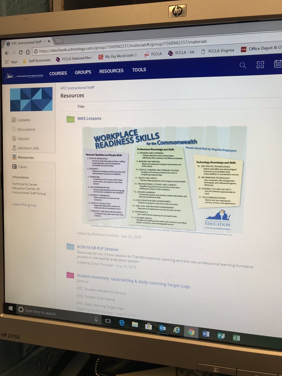 LmEmbrey's tweet photo. Workplace readiness on Schoology #TCEWitterBingo https://t.co/Y8BDh5mMgf