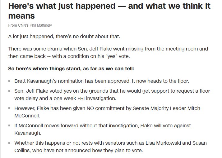 Constituents of Senators Collins and Murkowski, now is a pivotal moment to call and ask that they join Jeff Flake's demand for an FBI investigation into Dr. Ford's claims.

Senator Murkowski's DC Office:
Phone: (202)-224-6665

Senator Collins' DC Office:
Phone: (202)224-2523
