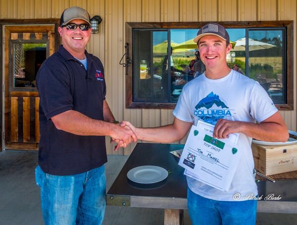 President Brian Burke presenting Tim Minkel with the 1st place “Top Shot” award at our 1st annual Sporting Clay Tournament. Special thanks to Wing and Barrel of Napa, Ca for hosting us.
