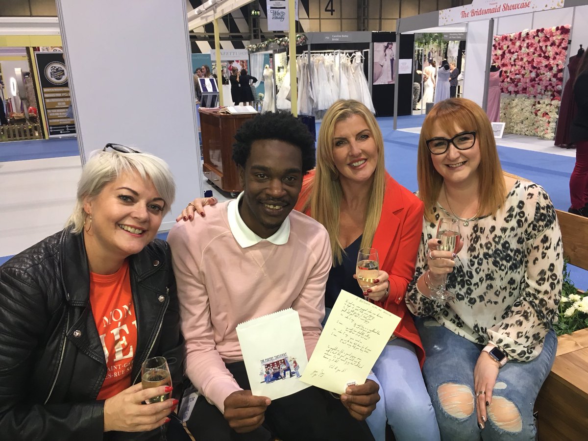 poetrytakeaway's tweet photo. Prosecco and poems at the NEC, massive thanks to our hard working poets. https://t.co/5Mk5UyU8lK