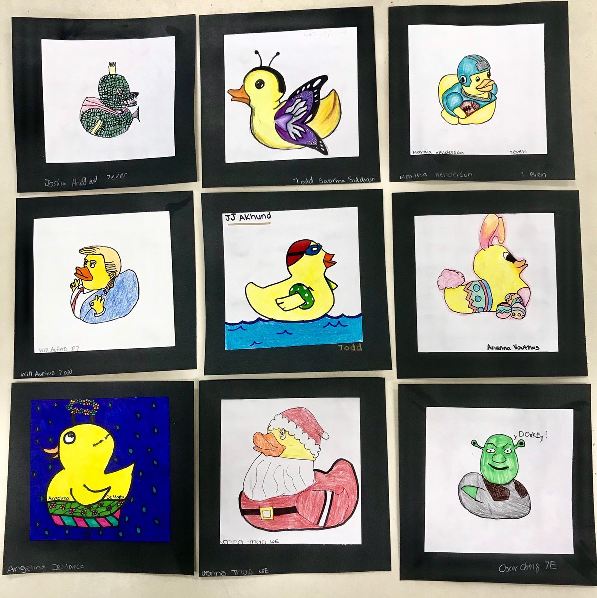 Everything is just ducky with these 8th grade iconic ducks         #makecoolstuff #middleschoolart