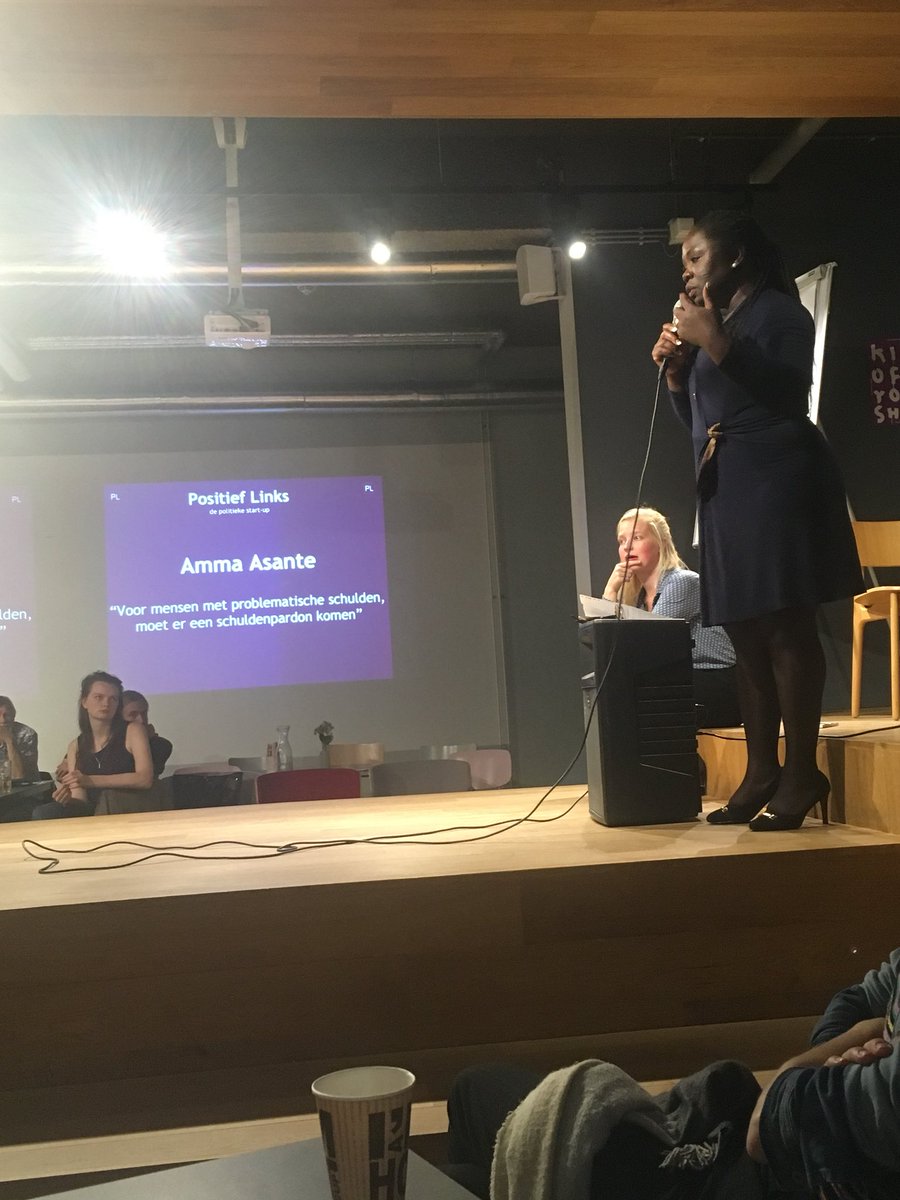 smitlisa_'s tweet photo. Amma Asante @PositiefLinks “We zijn in NL heel gelukkig, maar minder met onze buren.” Moet er een schuldenpardon komen voor mensen met problematische schulden? #ideeenfabriek https://t.co/ojTOtRo2EW