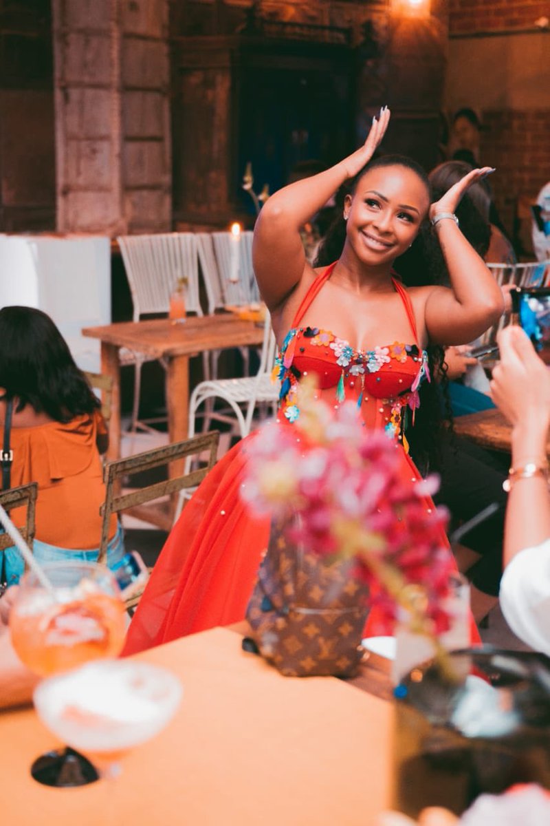 Boity's tweet photo. Queening at my #IMPULSExBoity launch. 👑🙏🏾❤️ #TrustYourImpulse #OwnYourThrone👑 👗: @JessicaJaneSA https://t.co/9adb62XU5h