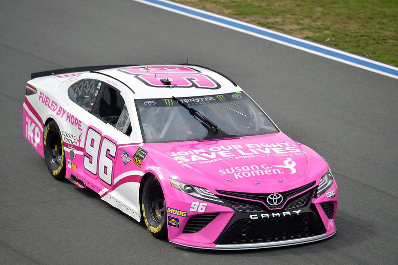 GauntBrosRacing's tweet photo. 📸 from the first and only practice today at the @CLTMotorSpdwy Roval . #FueledByHope @SusanGKomen racing for a cure. #NASCAR | @Xtreme_Concepts https://t.co/o0s9Feg3Wy