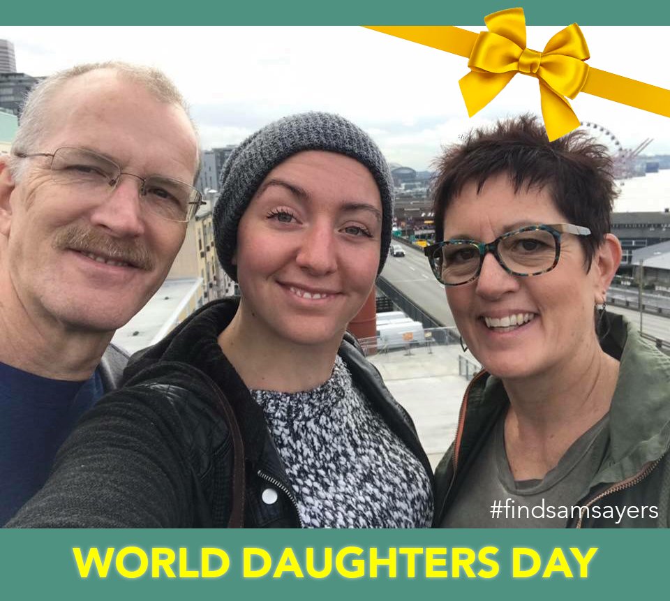 FindSamSayers's tweet image. It's World Daughters Day and we're sending our love and positivity to Sam today. We're going to bring her home!  #findsamsayers #americasdaughter #samstrong #worlddaughtersday
