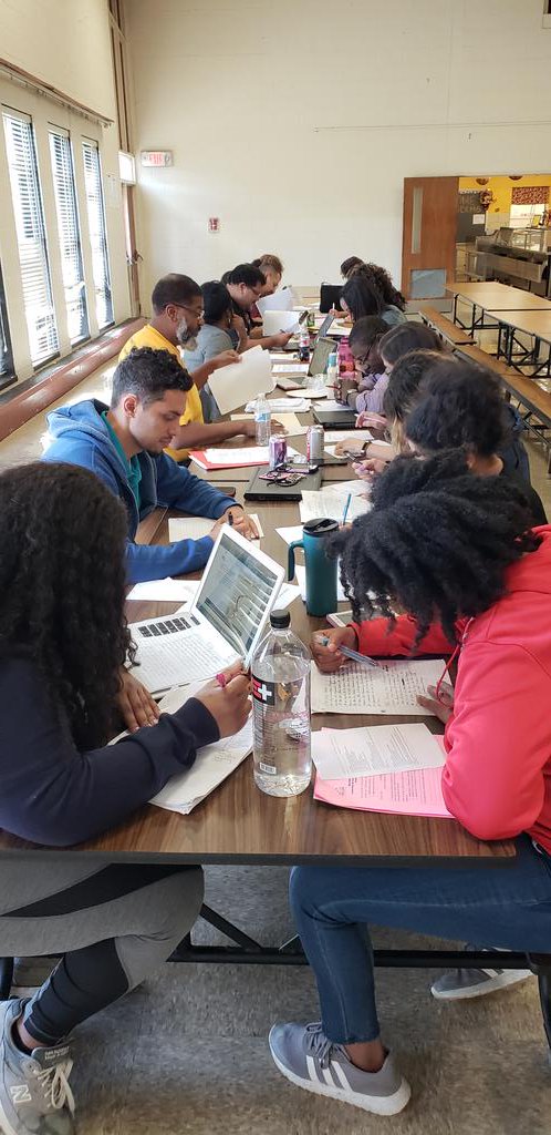 MangrumJP's tweet photo. SOARing Eagles working together to group score our Math Literacy Task. Teamwork at it's best! Can't wait to see how students scored on our their 1st Literacy Task for the year. https://t.co/CBl7tYXku0