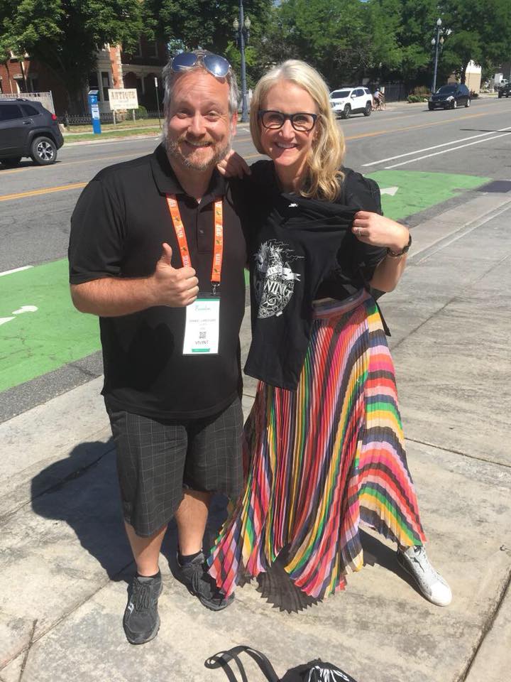 DanandSarahBeth's tweet photo. @MelRobbins is now the owner of one of our "Never Stop Growing" T-shirt designs! After hearing her speak, we were both very inspired. Determined to find her, Daniel set out with intention--5-4-3-2-1...and ran into her on the street! #5SecondRule #NeverStopGrowing #MelRobbins https://t.co/Q0WILtwUKK