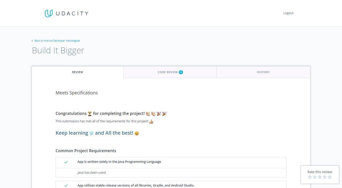 Ankit (@hrank8t) on Twitter photo #BuildItBigger now officially done/finished/khatam 😅. Thank you for the amazing review <a href="/Udacity/">Udacity</a>.
You guys are doing a wonderful job. Keep it up.
@UdacityINDIA #UdacityAndroidNanodegree #GISProjectChallenge2k18 <a href="/akshtjn/">Akshit Jain</a> #GoogleUdacityIndiaScholars <a href="/GoogleIndia/">Google India</a> #BuildItBigger now officially done/finished/khatam 😅. Thank you for the amazing review <a href="/Udacity/">Udacity</a>.
You guys are doing a wonderful job. Keep it up.
@UdacityINDIA #UdacityAndroidNanodegree #GISProjectChallenge2k18 <a href="/akshtjn/">Akshit Jain</a> #GoogleUdacityIndiaScholars <a href="/GoogleIndia/">Google India</a>